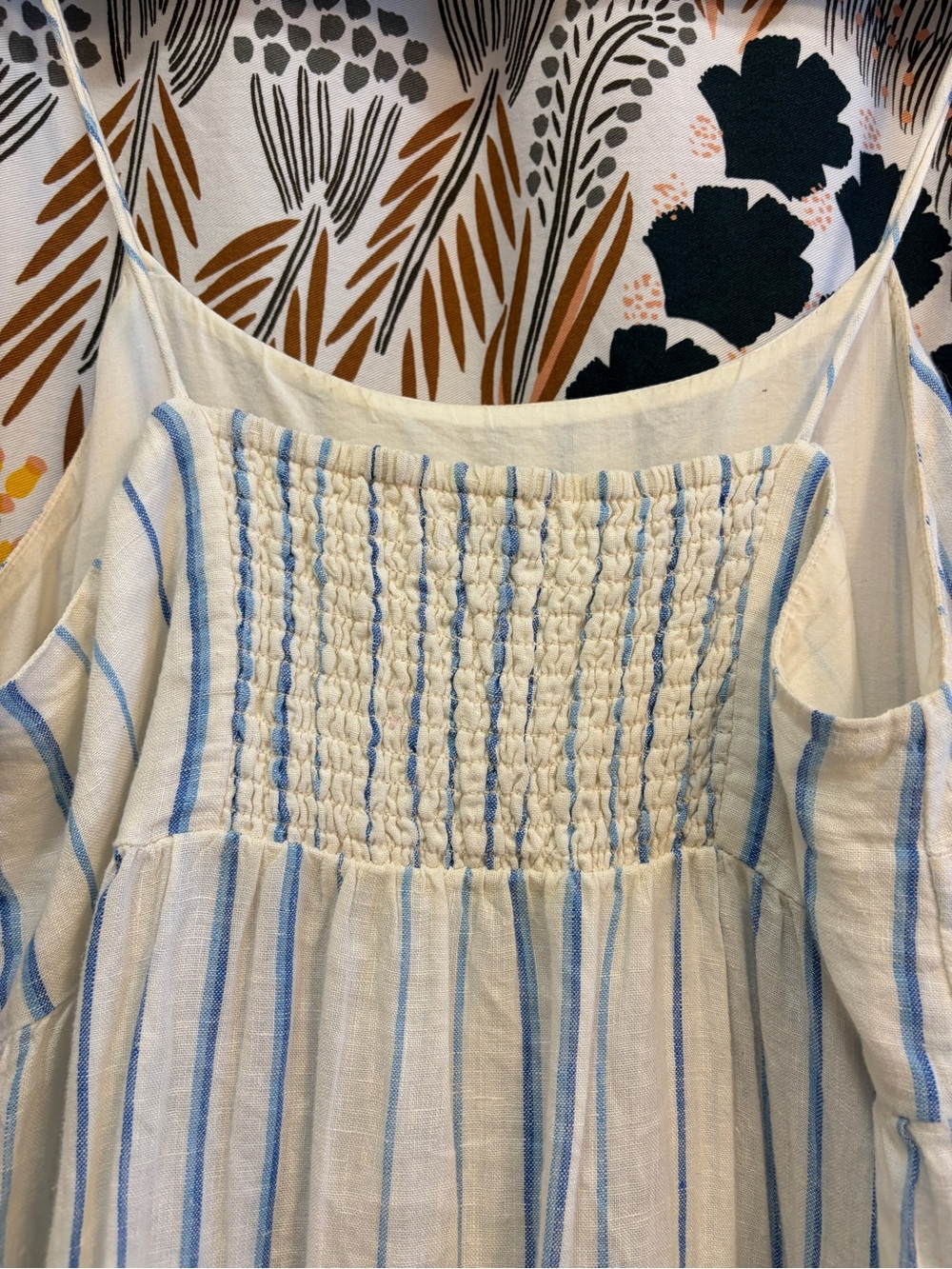 Madewell Striped White & Blue Linen Tiered Sundress - Picture 5 of 11